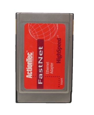 Actiontec Fastnet Ethernet Adapter Highspeed | PCMCIA Lan Card | PE-200