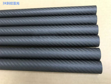 2pcs 50cm Black 3K Carbon Fiber Round Tube OD 38/40/42/44/45/48/50/55/60mm