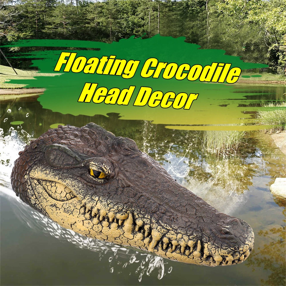 Artificial Fake Crocodile Alligator Head Floating Pool Decoy Decor Halloween - image 2 of 4