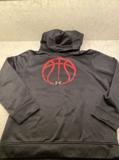 under armour boys youth large basketball hoodie black. nice 