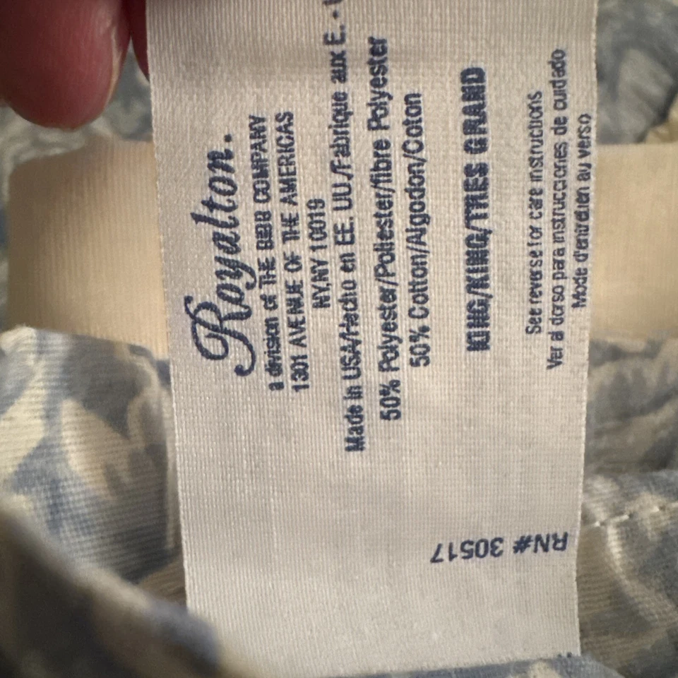 Hoja plana vintage RARA Royalton por Bibb Charlotte Floral King 180 TC NUEVA SIN ETIQUETAS Foto 4 de 4