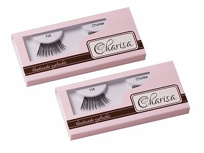 2 x Charisa Gorgeous Babe künstliche Wimpern Akzent Echthaar Strips Band