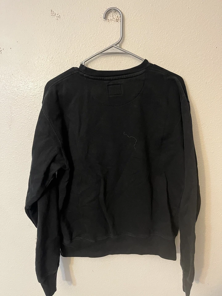 Suéter Quicksilver Para Hombres Grande Negro Sólido Pullover Sudadera Cuello Redondo Foto 3 de 4