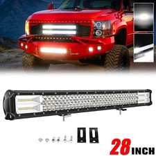 28inch Led Work Light Bar Tri-row Spot Flood Pods Offroad Driving Fog Lamp 27 28inch Led Work Light Bar Tri-row Spot Flood Pods Offroad Driving Fog Lamp 27