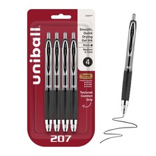 uni-ball® 207™ Retractable Fraud Prevention Gel Pens, Medium Point, 0.7 mm, B...