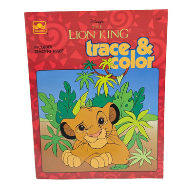 VINTAGE 1990's DISNEY THE LION KING KIDS TRACE & COLOR ACTIVITY BOOK