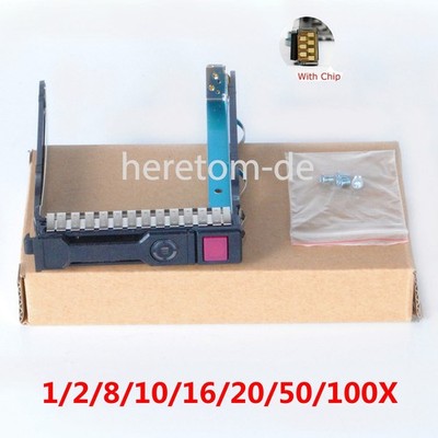 2.5'' SAS SATA HDD Tray Caddy For HP Proliant ML350P DL360p DL380p G8/9 w/IC Chip