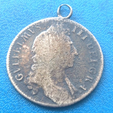 Silver Shilling William III British Coin 1695 - 1701 - Jewellery loop date?