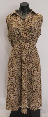 Gilli Women's Shelby Faux-Wrap Collared Midi Dress EH6 Taupe Medium NWT