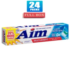 24x Packs AIM Multi Benefit Cavity Protection Ultra Mint Gel Toothpaste - 5.5oz