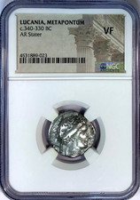 340-330 BC Lucania Metapontum Ancient Greek Silver Stater Coin NGC VF Very Fine