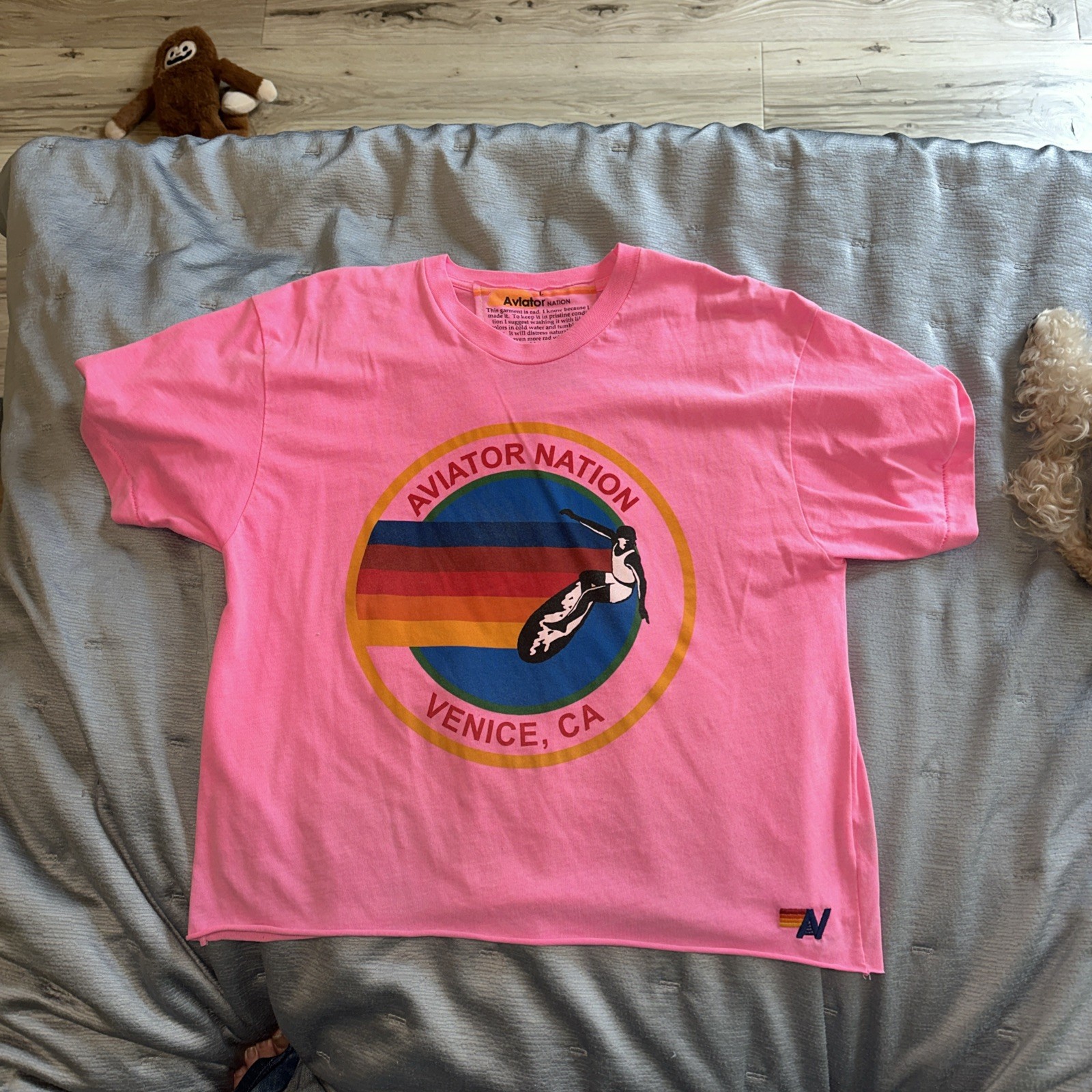 aviator nation tee shirt Neon Pink Venice,CA Women’s Size Large