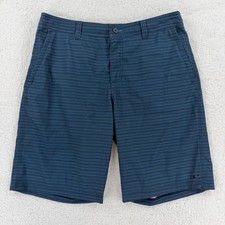 O'Neill Shorts Mens 34 Blue Stripe Hybrid Boardshorts Walkshorts Swim Casual