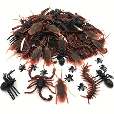 50PCS Realistic Fake Cockroach Bugs Halloween Prank Toy Insect Party Props