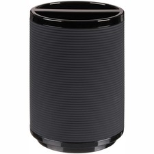 Soft Touch Black Plastic Toothbrush Holder for Adults and Kids