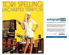 Tori Spelling Signed Autographed 11x14 Photo 90210 Uncharted Territori Book ACOA