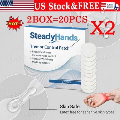 2xSteadyhands Tremor Control Patch, Steady Hands Control Patch - Hand Stabilizer