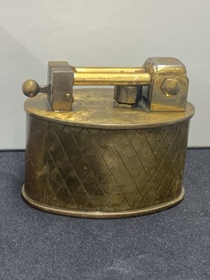 Vintage Swiss Made Dunhill Brilux Brass Lift Arm Table Lighter