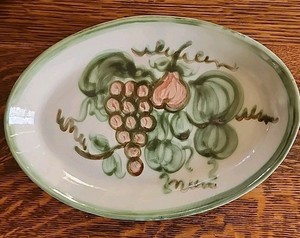 Vintage John B Taylor Ceramics Louisville Pottery Oval Platter Harvest Pear 12.5