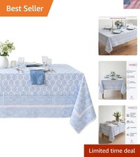 Amalfi 100 Cotton Boho Rectangle Fall Tablecloth, Handblock Print Table Clot...