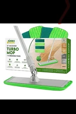Turbo Mop Microfiber Mop for Floor cleaning- Tile & Wood Floor 4 Reusable Pads