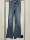ZARA Women's Blue Medium Wash Flared Jeans Slim Fit Mid Rise 5-Pocket — photo 3