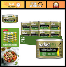 Solid Yellowfin Tuna in Extra Virgin Olive Oil - 4.5 oz Can, Pack of 12, High Pr