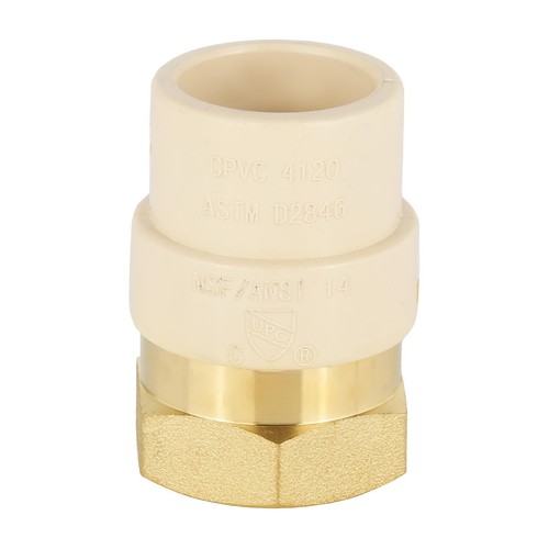 5 PCS CPVC Female Transition Adapter 3/4" Slip 3/4" FNPT Brass Pipe Fittings