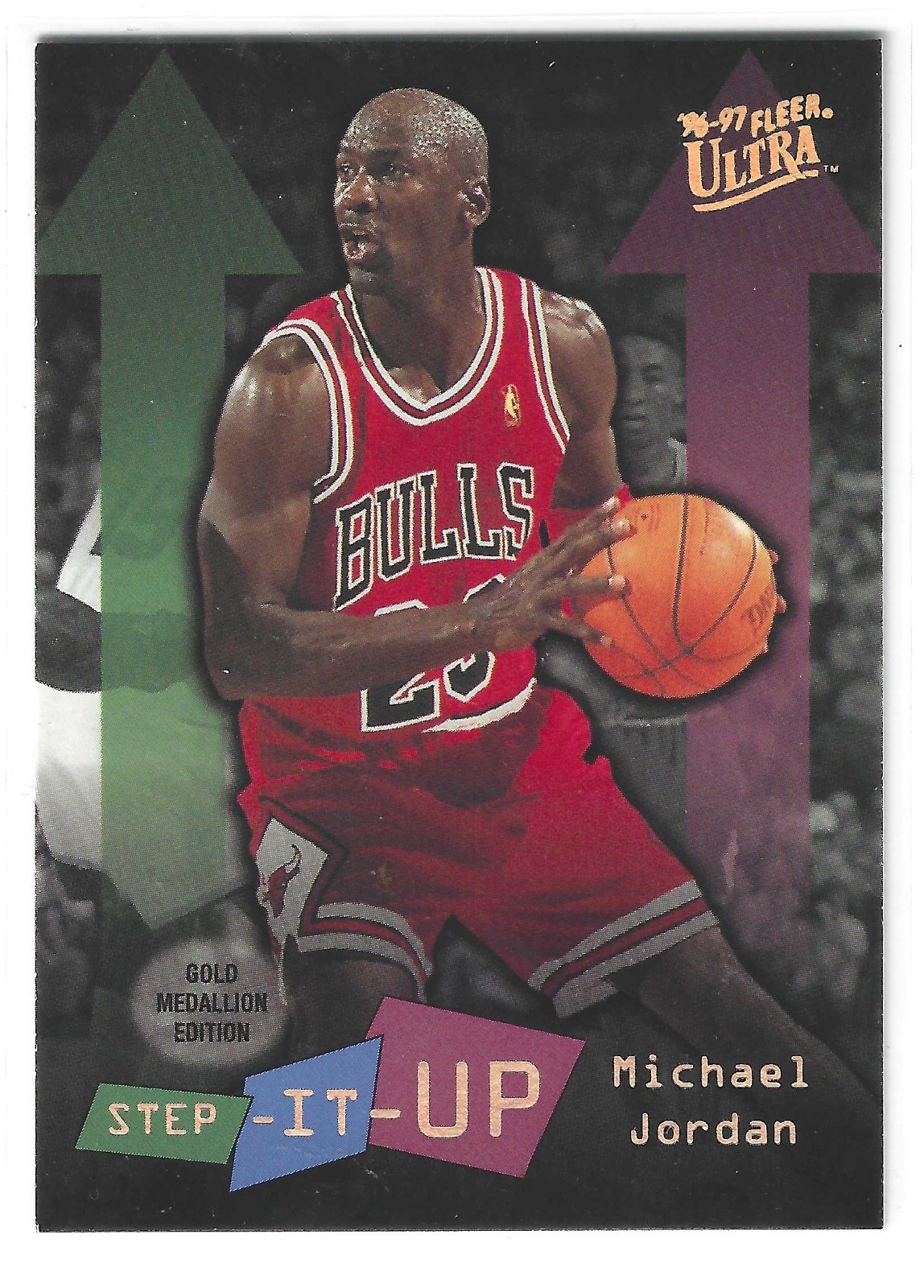 1996-97 Fleer Ultra Michael Jordan #G-280 Step-It-Up Gold Medallion Edition