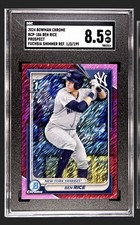 2024 1st Bowman Chrome #BCP-186 Ben Rice Fuchsia Shimmer /199 SGC 8.5 NM MT+