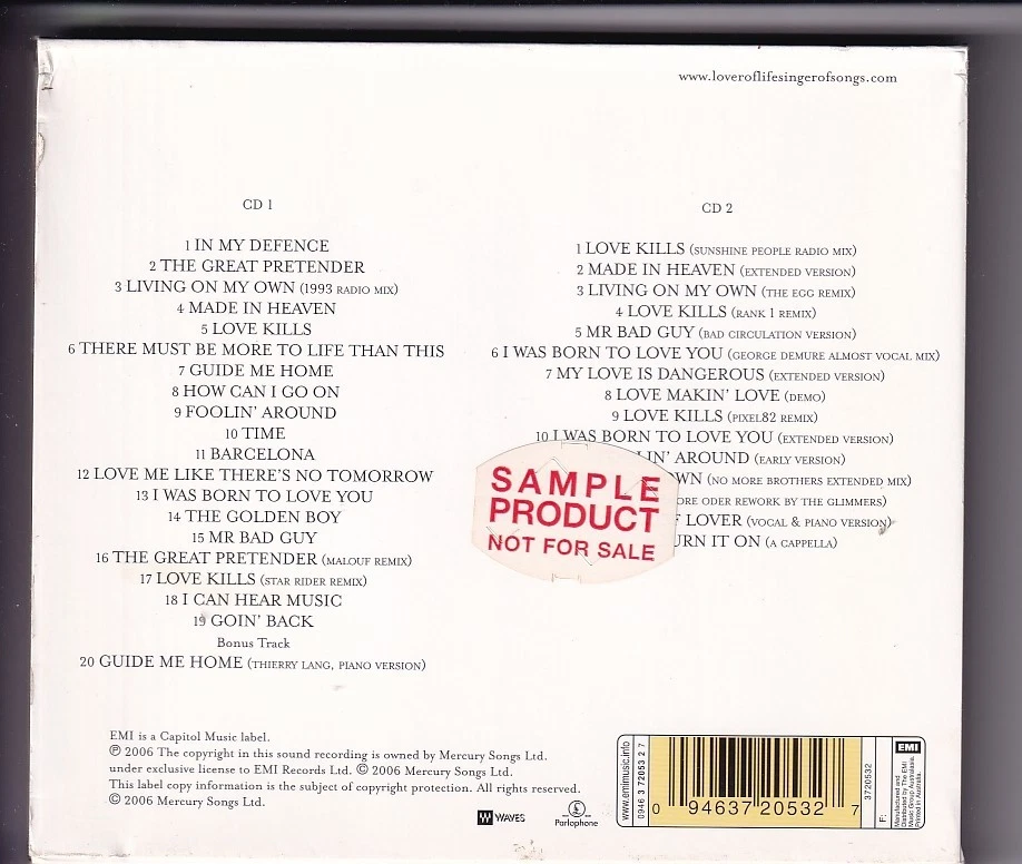 Freddie Mercury The Very best of original promo 2 CD 2006 Queen like new - Image 2 of 2