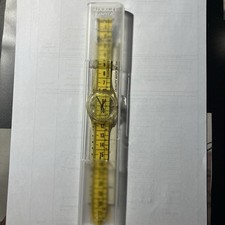 Swatch Gent 1998 Maßband Design Armbanduhr Rarität!! Voll Funktionsfähig wie Neu