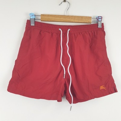 Burberry Brit Badeshorts Herren klein rot Mesh gefüttert Designer Strandhose