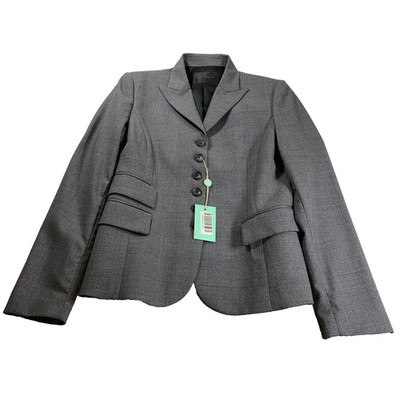 John Richmond Womens Wool Blazer Sz 10 Gray 6 Button Front Long Sleeve NWT