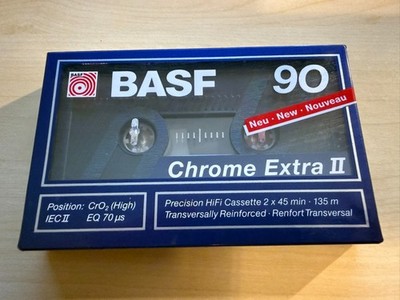 BASF CHROME EXTRA II 90 Leere Audiokassette Band (versiegelt/neu)