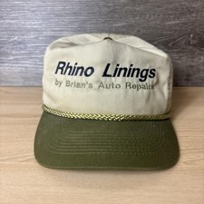 Vintage Rhino Linings Hat Cap Snap Back Green...
