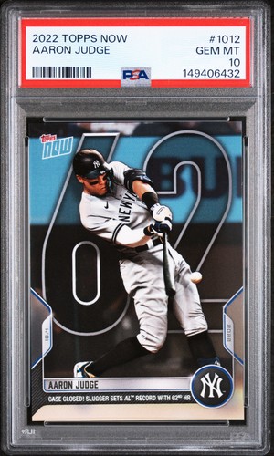 2022 TOPPS NOW #1012 AARON JUDGE PSA 10