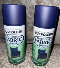 Rust Oleum Specialty Outdoor Fabric Spray Paint Navy Blue 12 oz Lot of 2 Aerosol