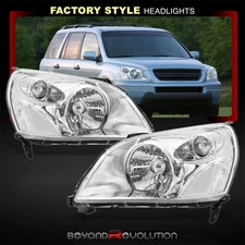 For 2003-2005 Honda Pilot Chrome OE Style Clear Headlights Headlamps Set LH+RH