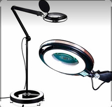 LED Lighted Magnifying Glass w/ Stand, Adjustable Arm, 3X 12W, Black