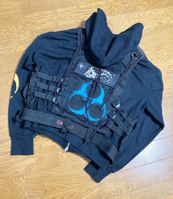 Caviale 19AW Oversized Docking Hoodie Vest XL Black Military Style 