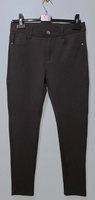 LD Style Petite Dark Khaki Zip/Button Leggings Size L/12 - Image 1 of 4