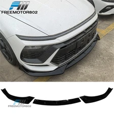 Fits 24-25 Hyundai Sonata N Line IKON V1 Style 3PCS Front Bumper Lip Gloss Black