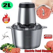 2L Electric Food Chopper Electric Stainless Steel Processor Meat Grinder Mixer