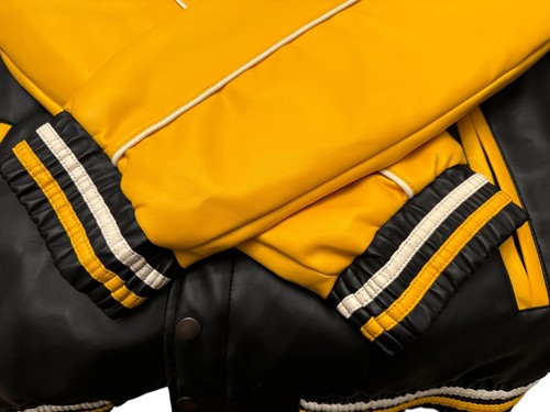 Vintage Glll NFL Pittsburgh Steelers Logo Faux Leather Jacket Mens Medium - Picture 6 of 8
