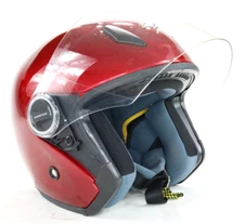 open face helmet S burgundy red Scorpion EXO motorcycle scooter clear shield euc