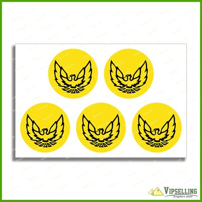 Pontiac Black Eagle Wheel Center Caps LAMINATED Vinyl Decals Stickers Any Size