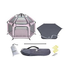 POP 'N GO Premium Outdoor Baby Playpen with Self-Inflating Playmat Soft Pink 