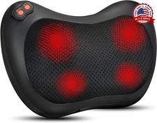 Masajeador de cuello con calor, almohada de masaje de amasamiento 3D