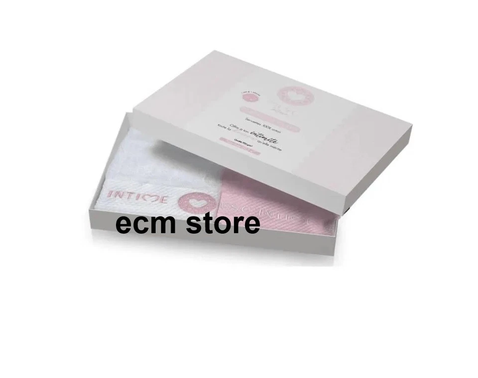 Musc Intime - Serviette en coton "coffret douceur" - 2 pcs rose blanc /EBSS - Photo 1/1